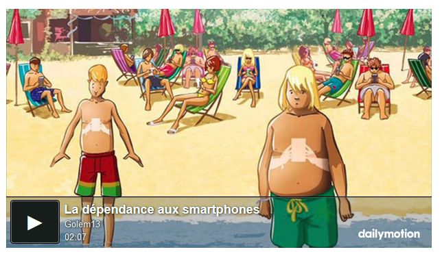 Image du diaporama de 25 dessins alarmants sur la dépendance au portable